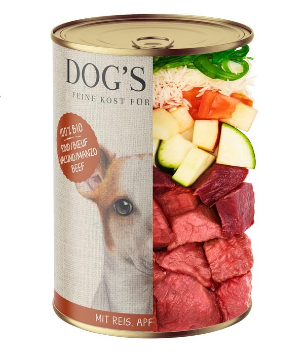 DOG'S LOVE Nassfutter für Hunde Bio, 6 x 400