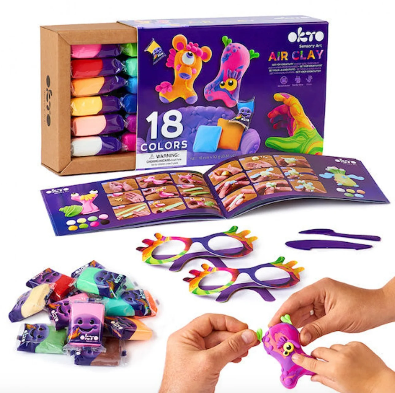 Okto 18 colors Set with air clay