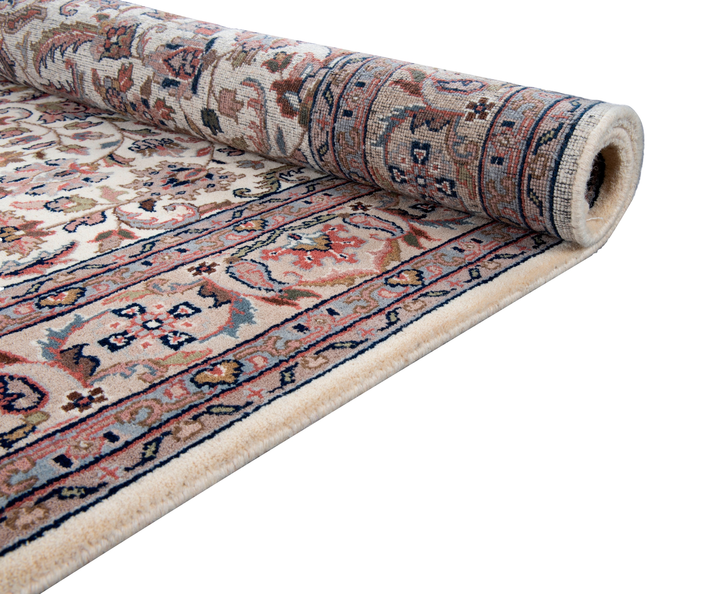 THEKO Orientteppich »Benares Isfahan« rechteckig 12 mm Höhe reine Wolle, handgeknüpft, mit Fransen