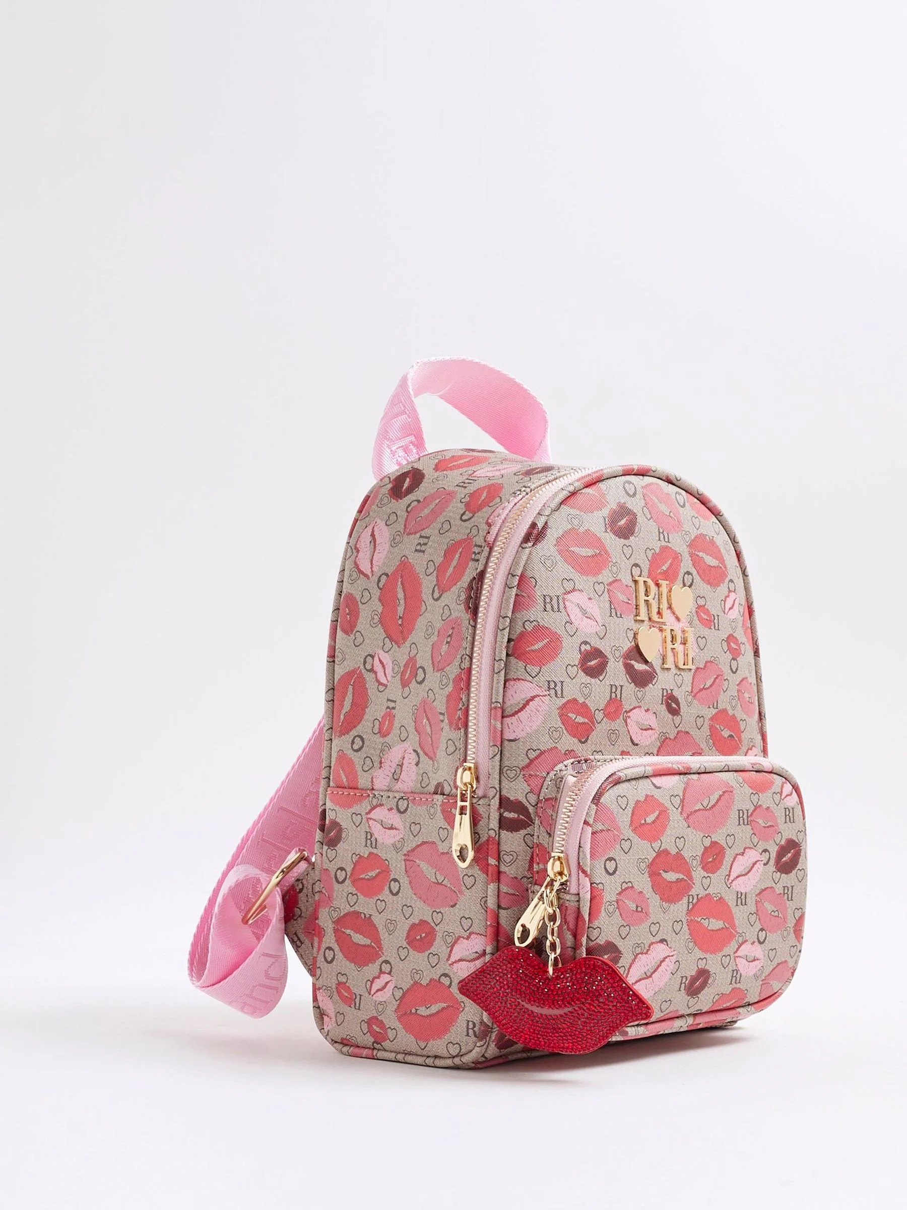River Island Lips Monogram Backpack
