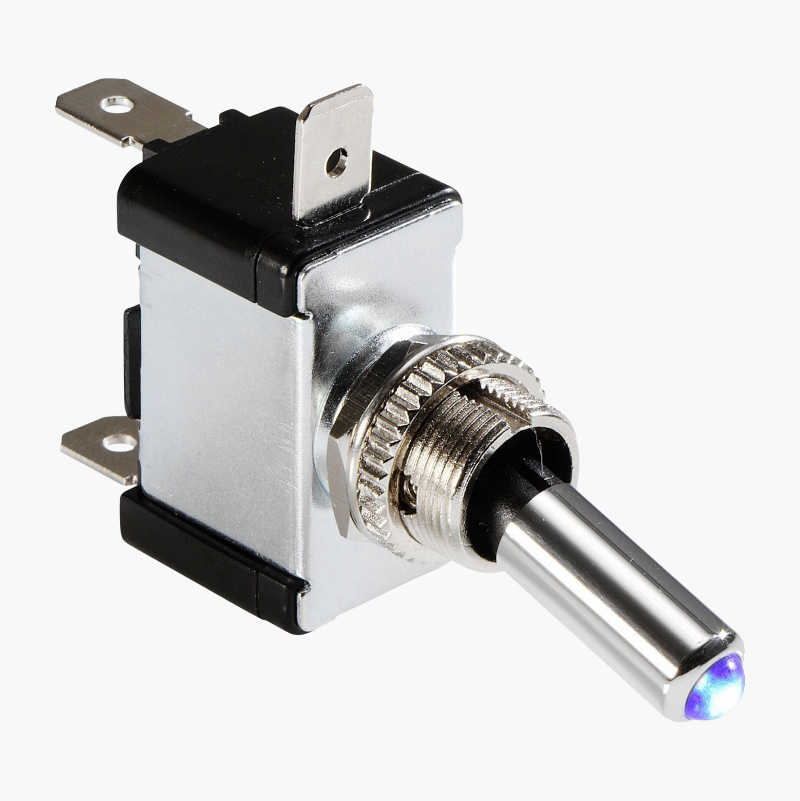 Vippestrømbryter, blå diode, 12 V, 20 A