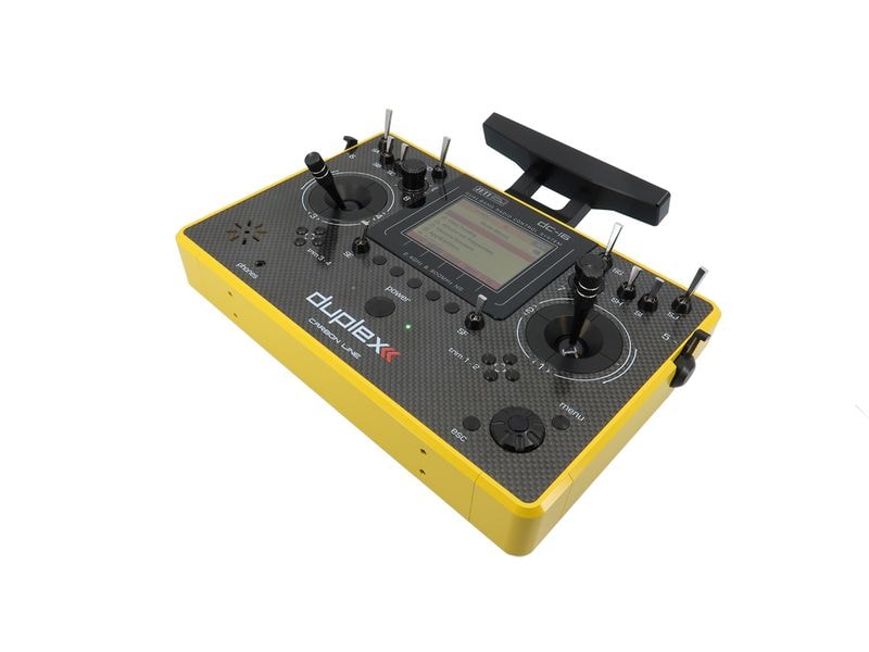 Jeti Fernsteuerung DC-16 II Carbon Line Gelb mit R10 Empfän Professioneller Jeti Duplex 2.4 GHz Sender