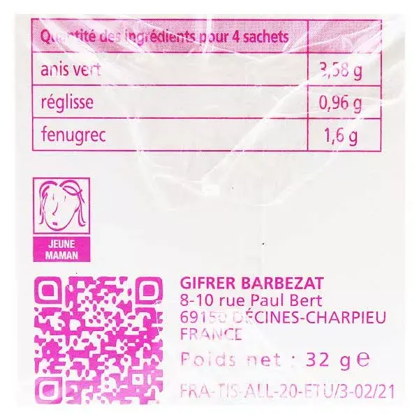 Chá de ervas para amamentação Gifrer, 20 sachês