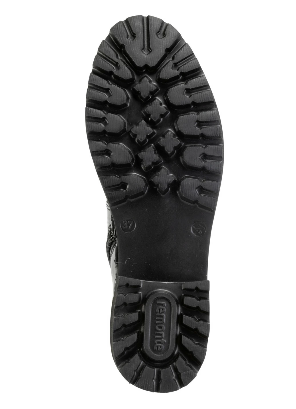 Remonte Schnür-Stiefelette aus krokogeprägtem Lackmaterial