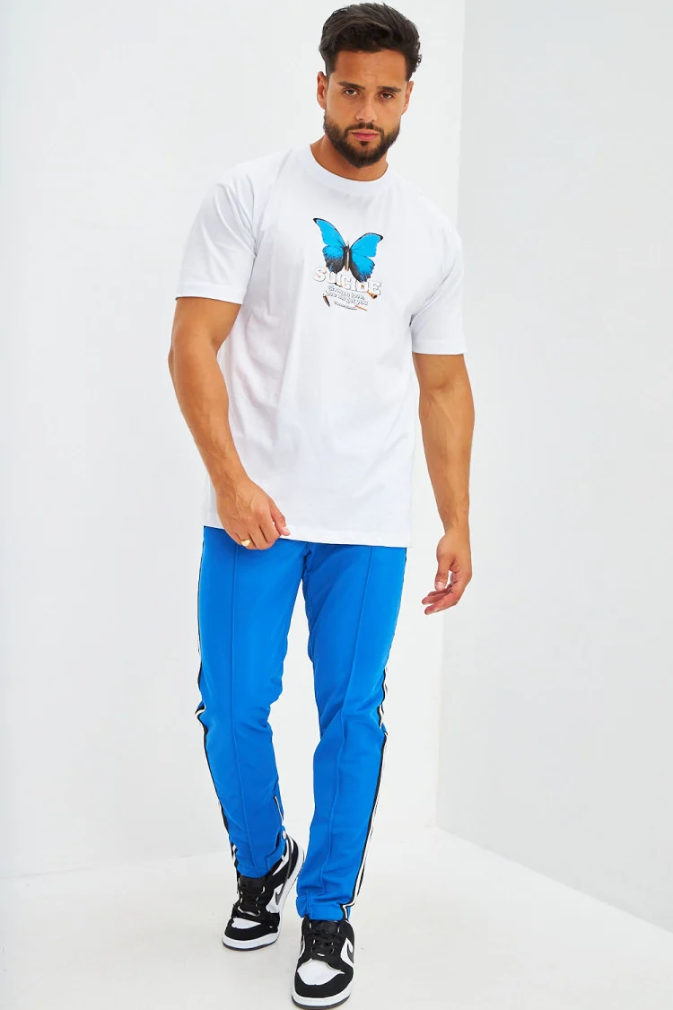 T-shirt oversize floqué Suicide blanc