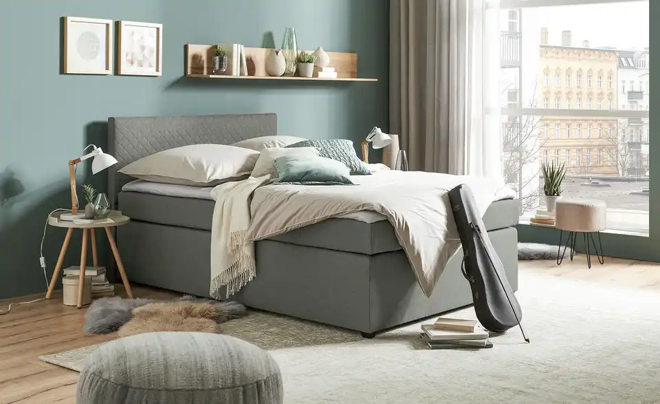 Boxspringbett Kety 140 cm Silbergrau
