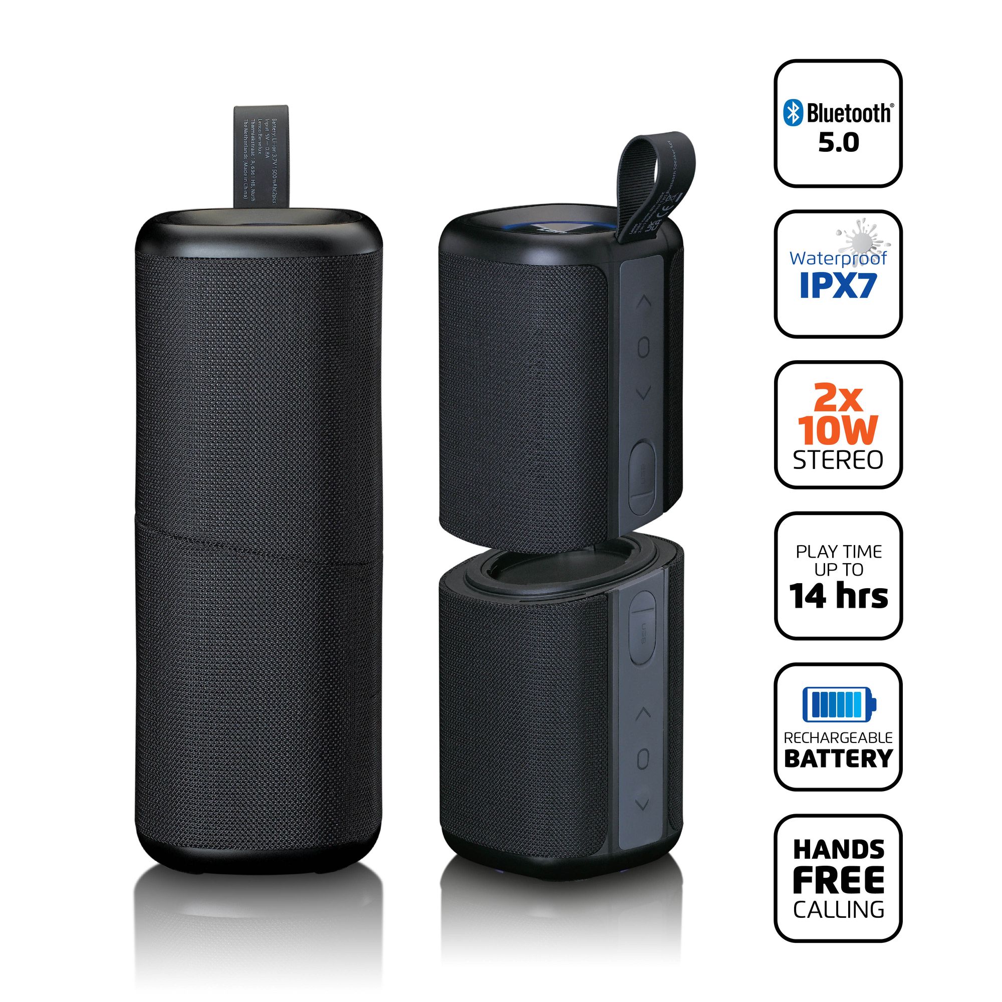 Lenco BTP-400BK 2 in 1 Bluetooth speaker