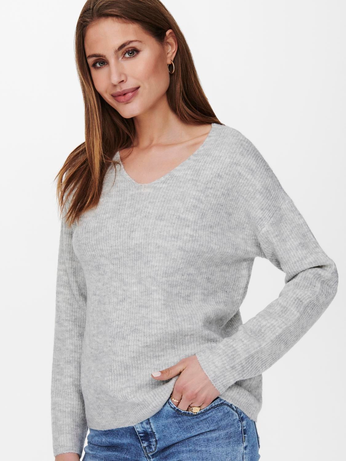 ONLCAMILLA Strickpullover Light Grey Melange