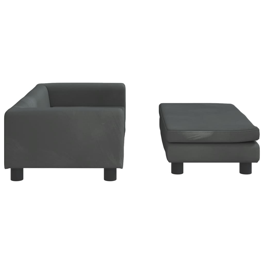 Cama para cães vidaXL com extensão, veludo cinza escuro, 100x50x30cm