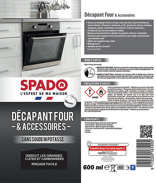 Décapant pour four et accessoires Spado 600ml