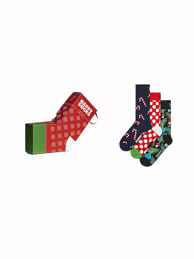 HAPPY SOCKS Damen Geschenkset X-MAS 3-er Pkg 36-40 navy dunkelblau