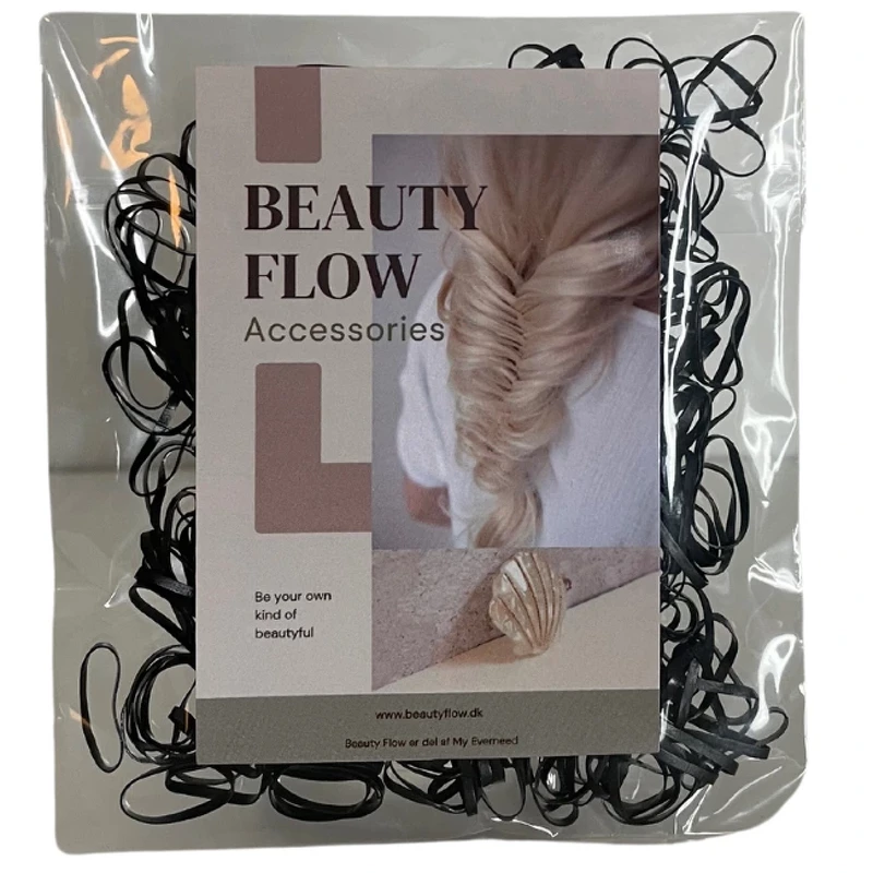 Beauty Flow Silicone Elastics 400 Pieces - Black