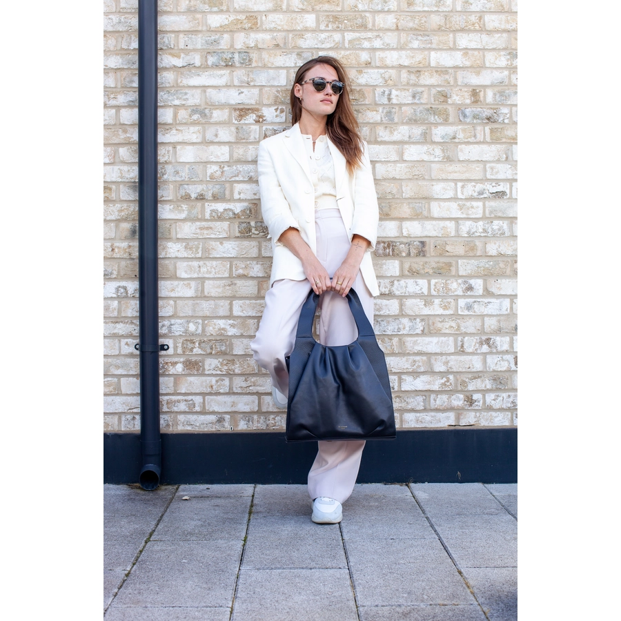 storksak Wickeltasche Kaia Leather Black