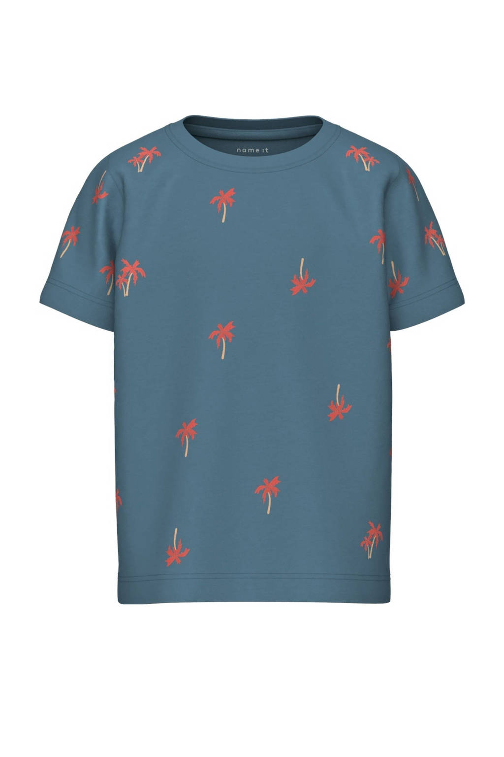 NAME IT T-shirt NMMHELUR met all over print middenblauw/rood