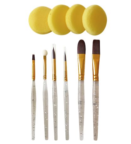 Grim Tout Pensels?t - Deluxe - 10 dele - Transparent m. Glimmer