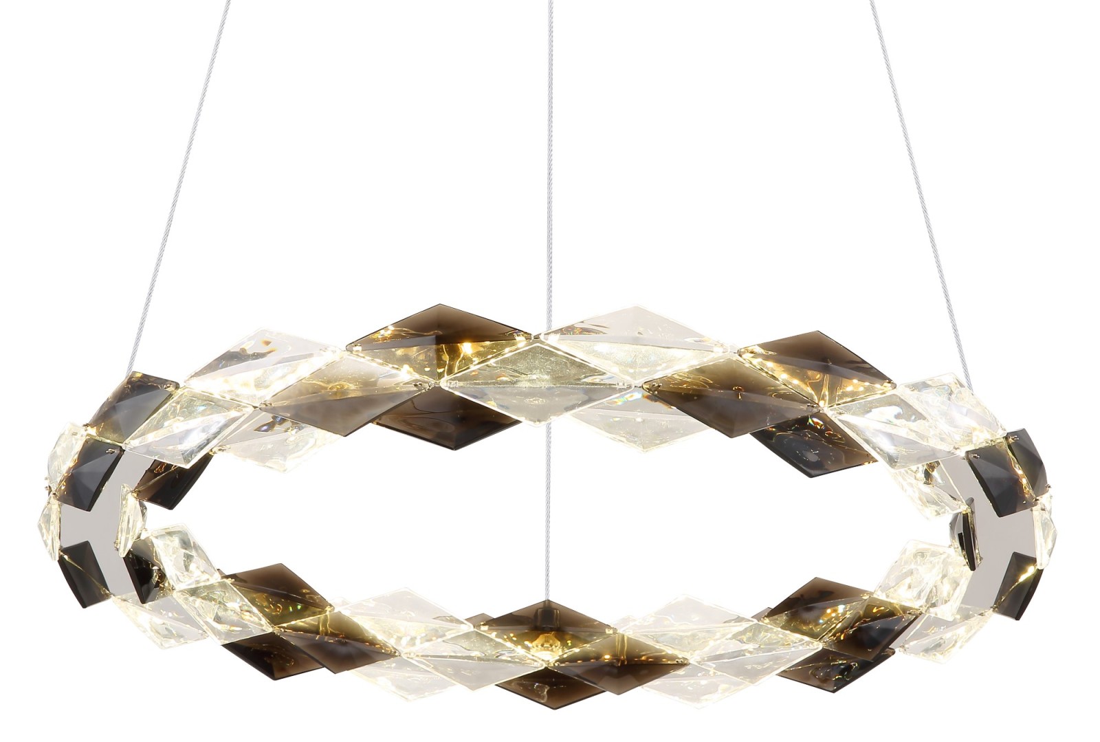 LED-Hängeleuchte - transparent-chromfarben - Ø 55 cm