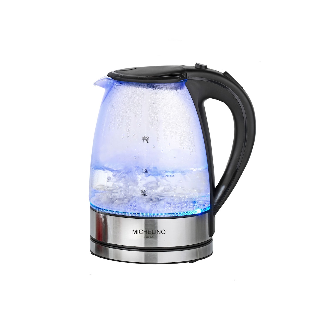 MICHELINO Wasserkocher 1,7 Liter schwarz/ silberfarbig