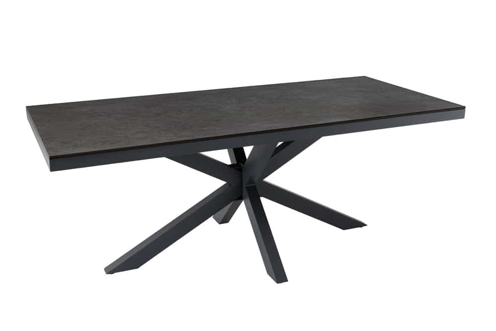 In- und Outdoor Esstisch GALAXIE 180cm anthrazit Keramik Aluminium Gartentisch