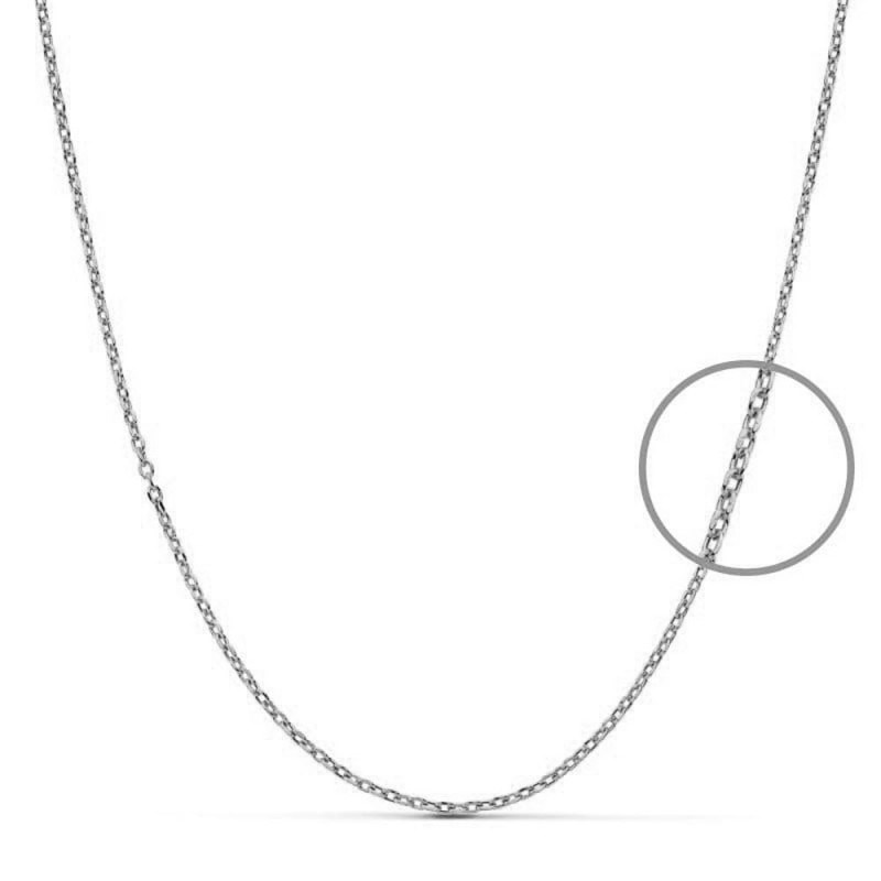 Collier - Pendentif Rond Or Blanc et Diamants - Chaine Argentée - Femme