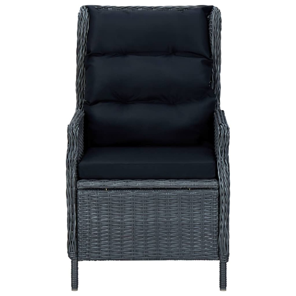 Ensemble de salle à manger de jardin meuble extérieur 5 pièces gris foncé