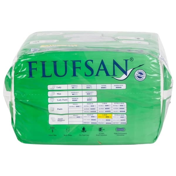 Flufsan Voksenbleier engangs 15 stk str L
