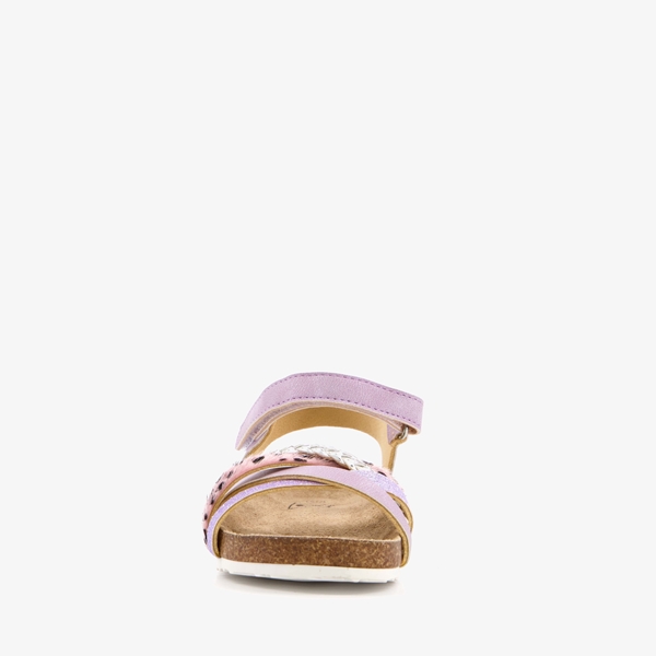 Meisjes bio sandalen paars zilver