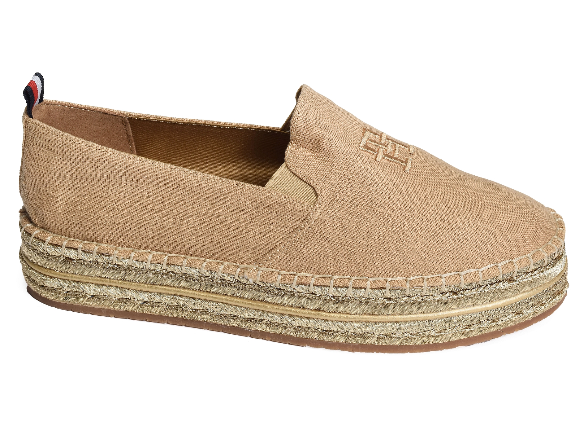 Th embroidered gold flatform 8061 beige or