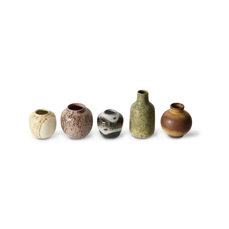 HKliving 70's Ceramic vaas set van 5 Pursuit