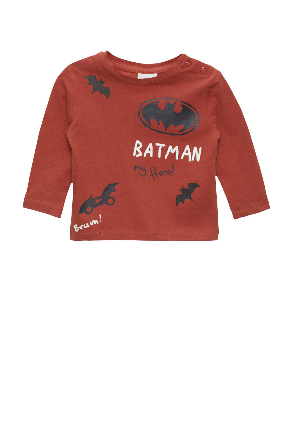 s.Oliver baby Batman longsleeve met all over print rood/zwart/wit