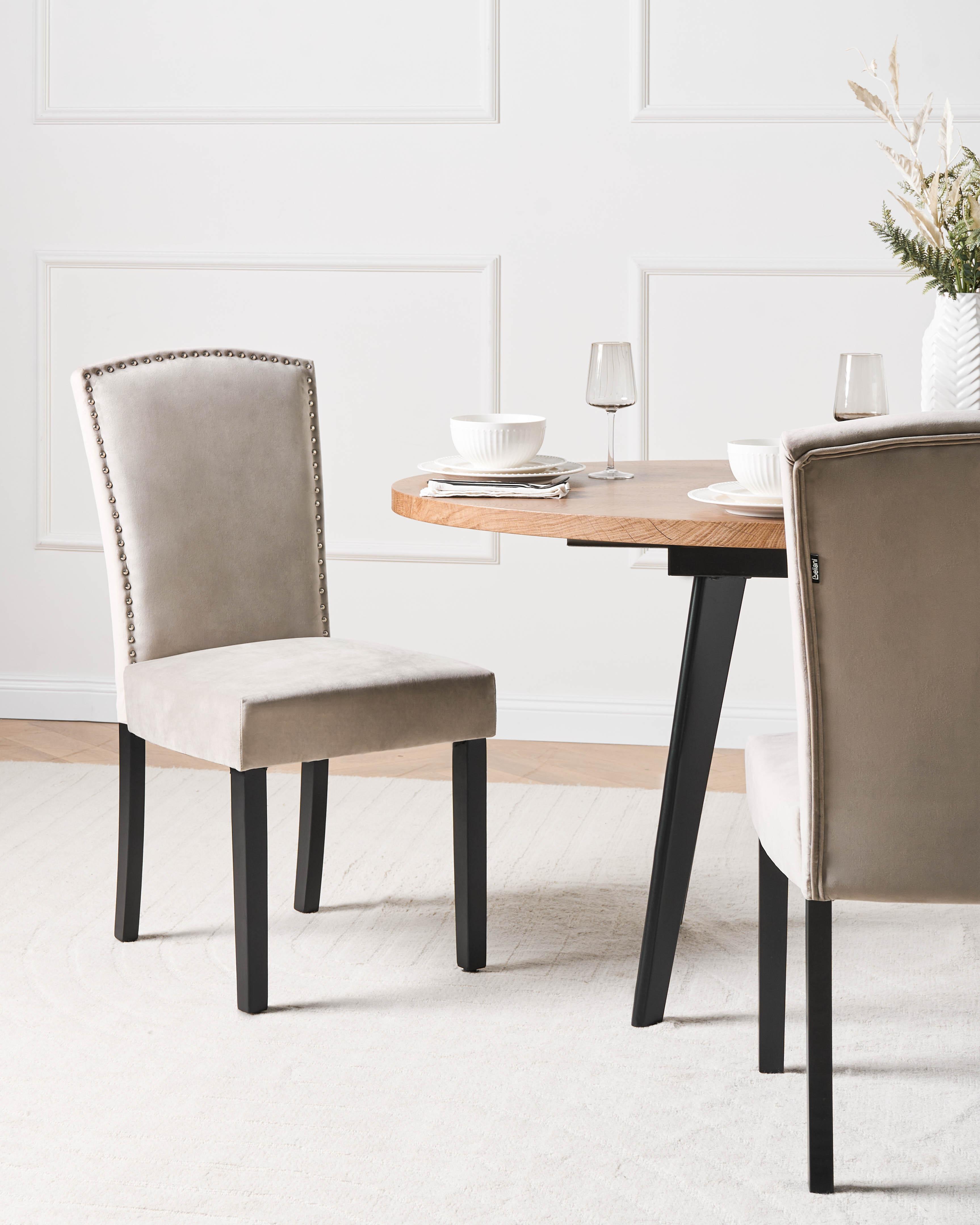 Set van 2 eetkamerstoelen PISECO Fluweel Grijs