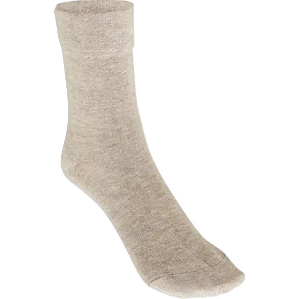 Socken ohne Bund beige-melange mit Bambus Gr. 39 / 42