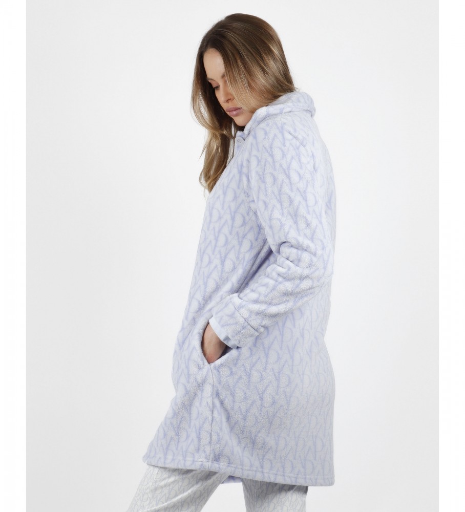 Robe azul claro com logotipo de manga comprida Admas