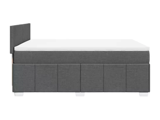 Sommier à lattes de lit avec matelas Gris foncé 140x190cm Tissu
