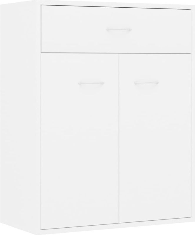 vidaXL - Dressoir - Wit - Bewerkte Hout - 2 Deuren en Lade