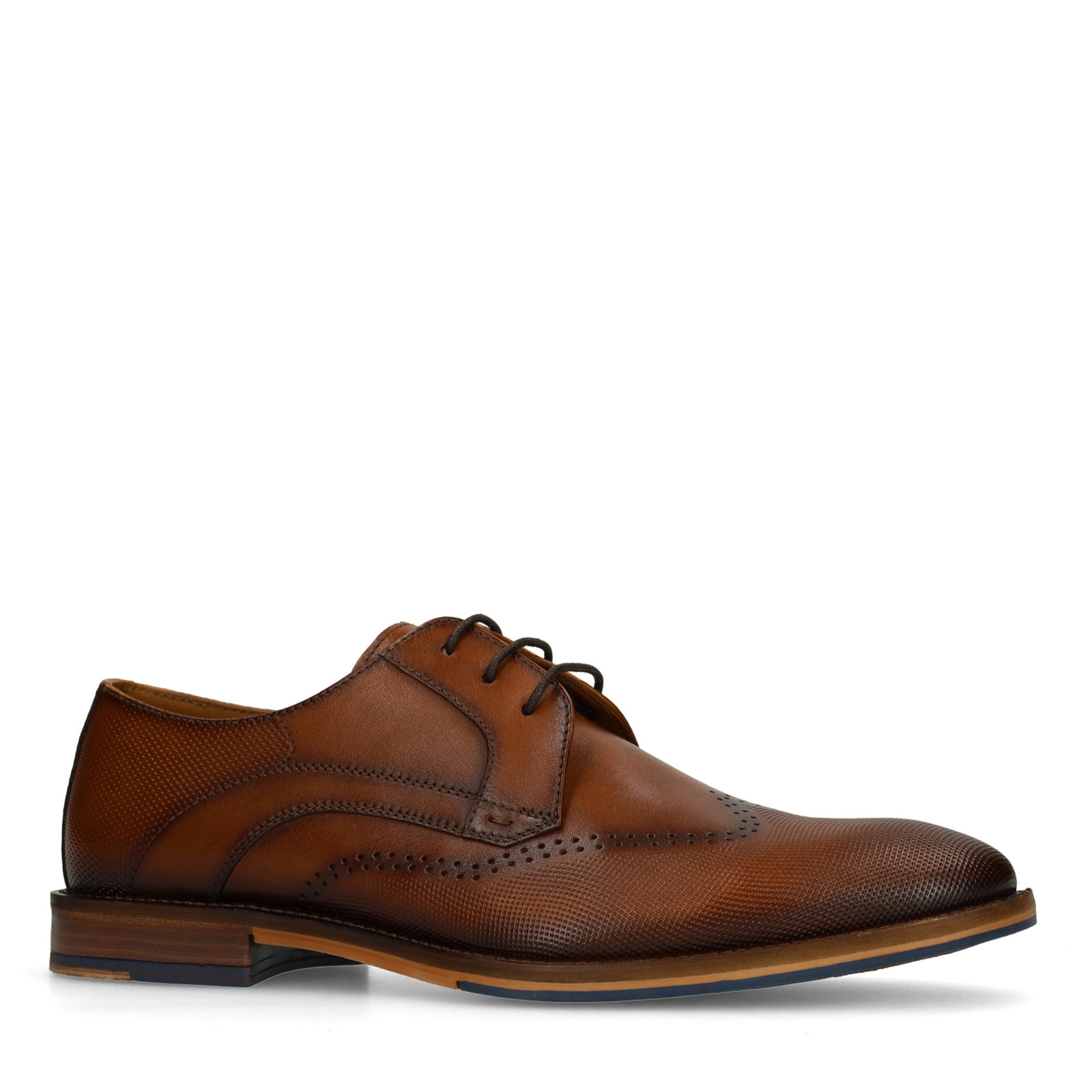 Cognac leren veterschoenen