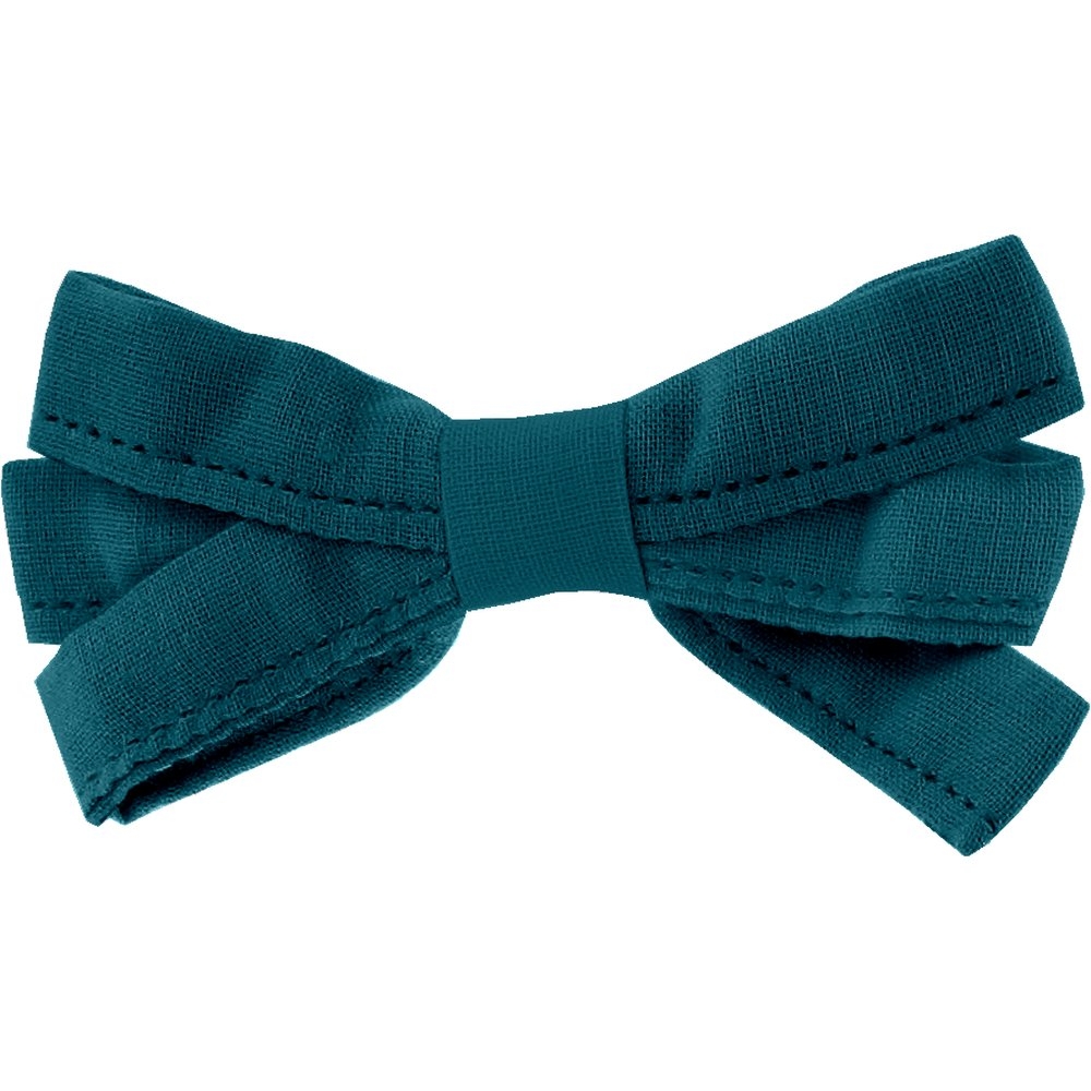 Barrette Noeud Ruban Bleu Vert