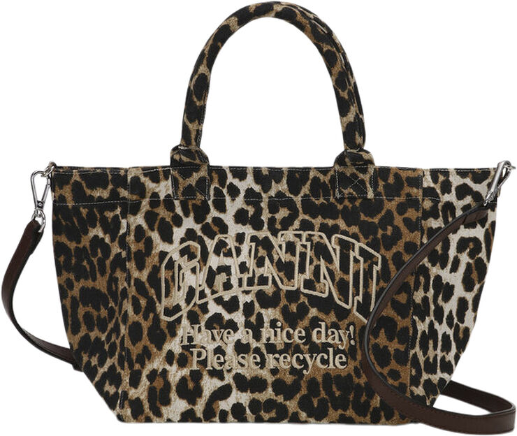 Ganni Small Easy Shopper Print Leopard
