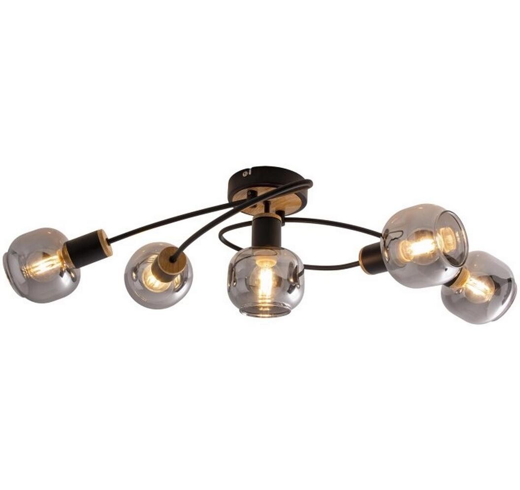 Deckenleuchte 5er «Fumoso»<br>Fünf Deckenlampen aus Metall und Glas