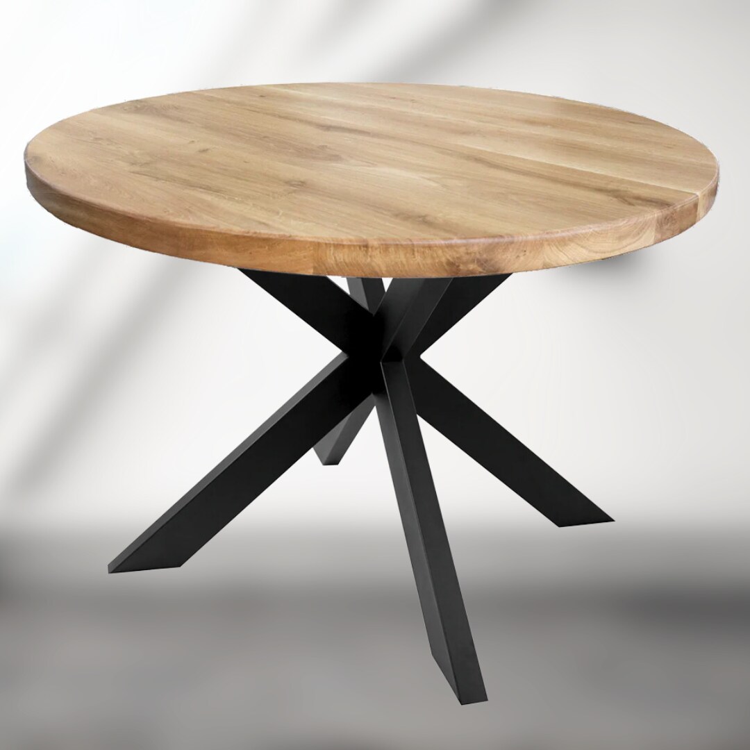 holz4home® Hora Spider Round Tischgestell Mittelfuß metall schwarz