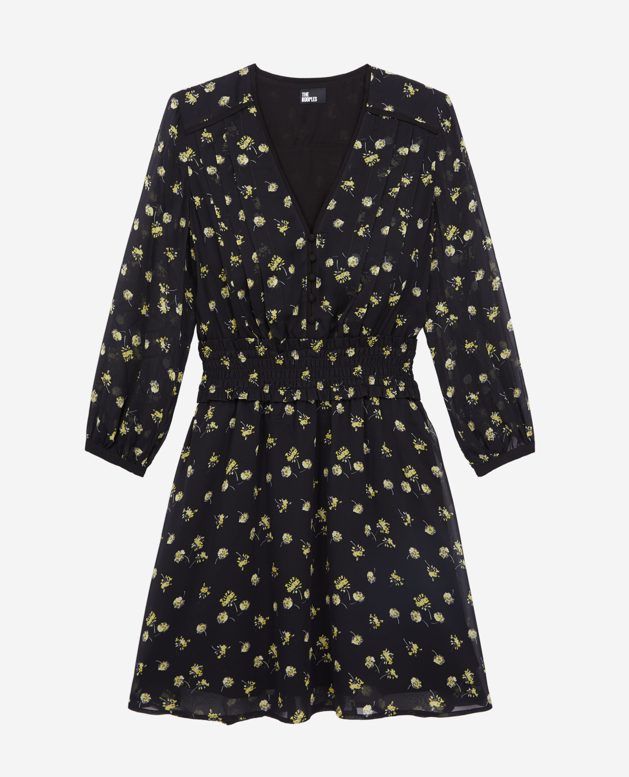 Robe courte imprimée avec boutonnage