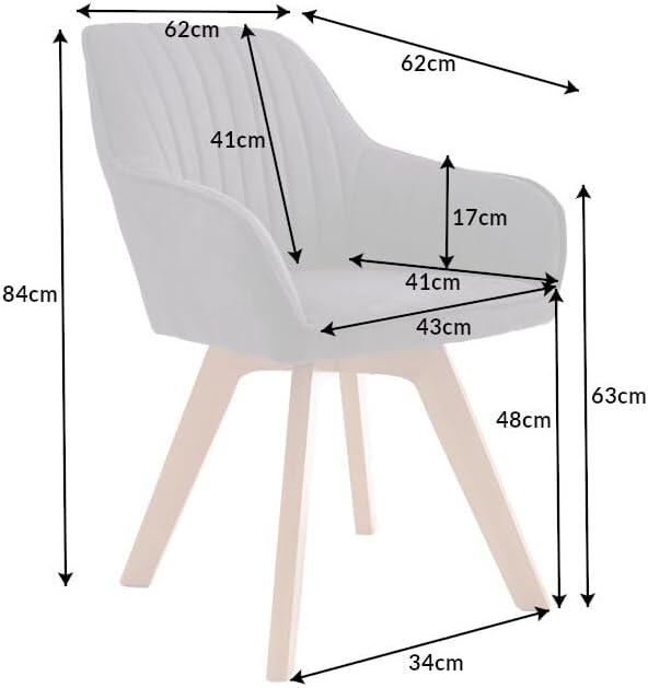 Riess Ambiente Drehbarer Design Stuhl Livorno Vintage grau Buchenholz Beine Esszimmerstuhl Küchenstuhl Besucherstuhl