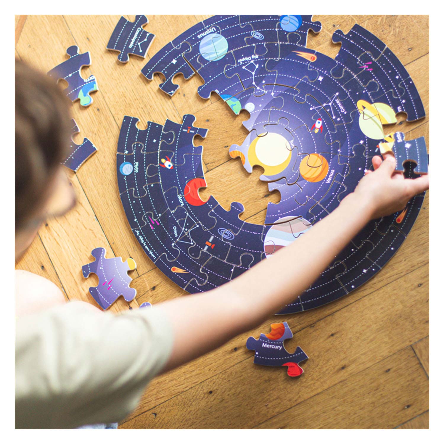 Bigjigs Vloerpuzzel Zonnestelsel Rond, 39cm