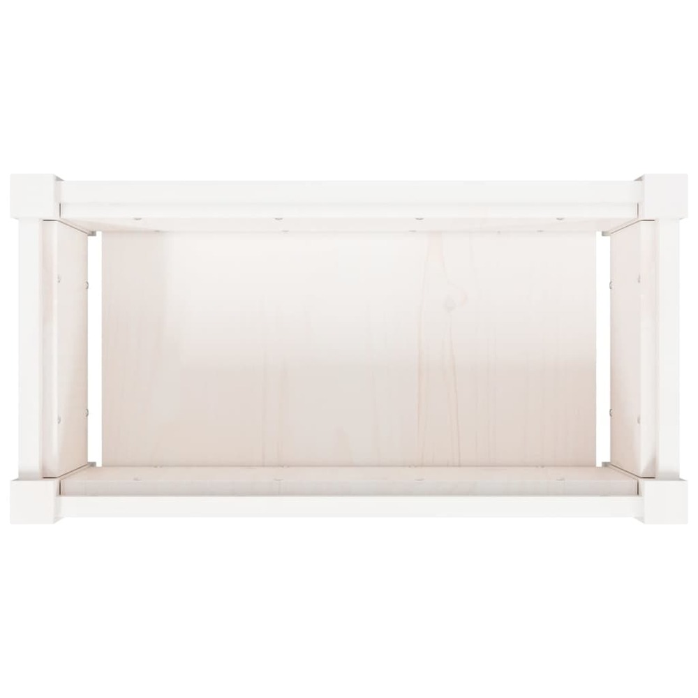 Jardinière blanc 60x31x31 cm bois de pin massif