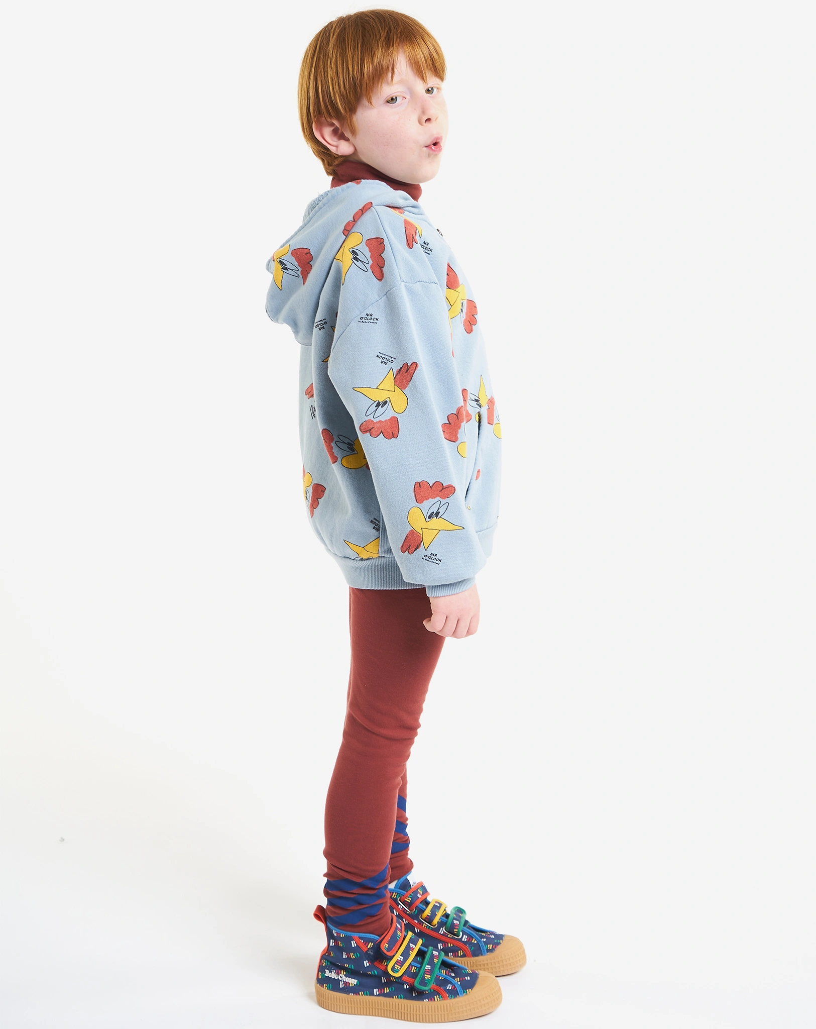 Kapuzen-Sweatjacke MR O'CLOCK AOP in light blue