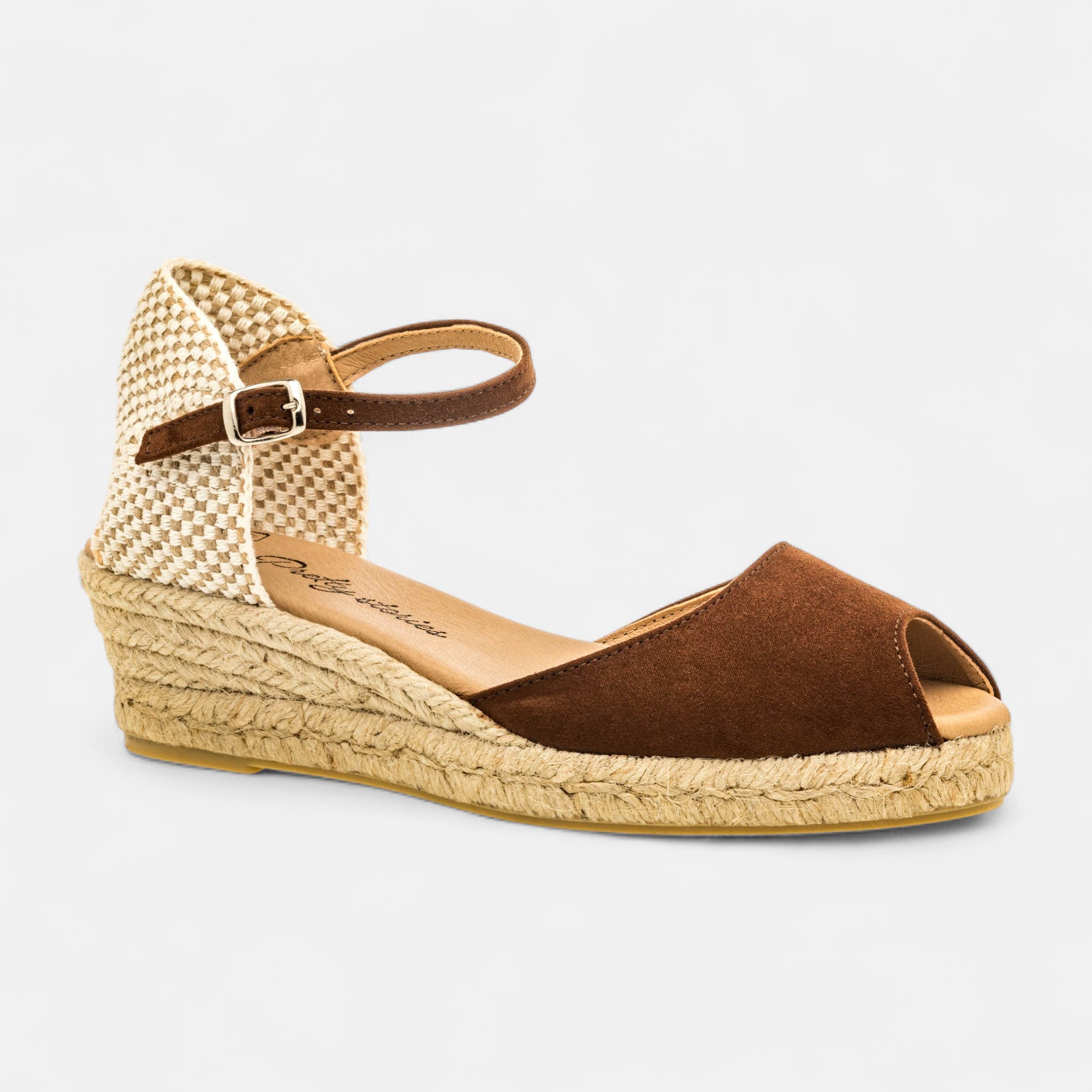 Espadrilles à talon compensé Femme marron