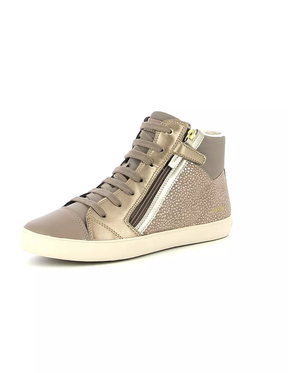 GEOX GISLI GIRL - Baskets Smokegreylightgold