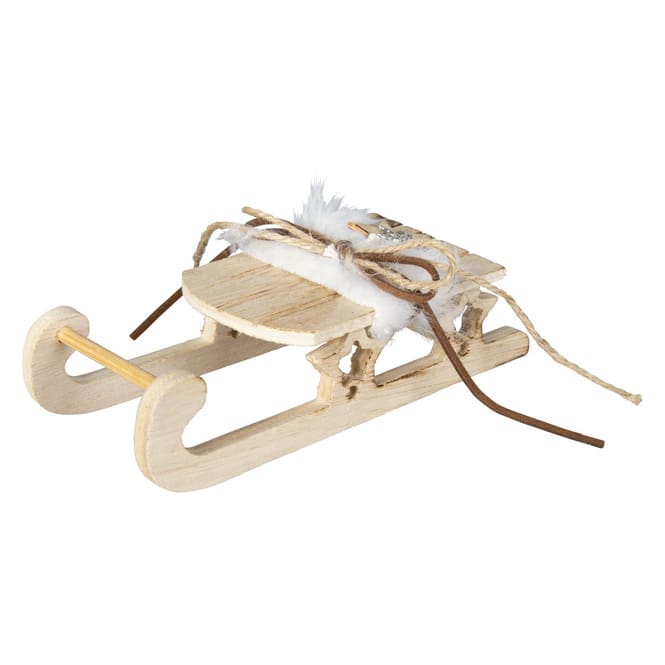 Deko-Schlitten - aus Holz - ca. 17 x 7 x 6 cm