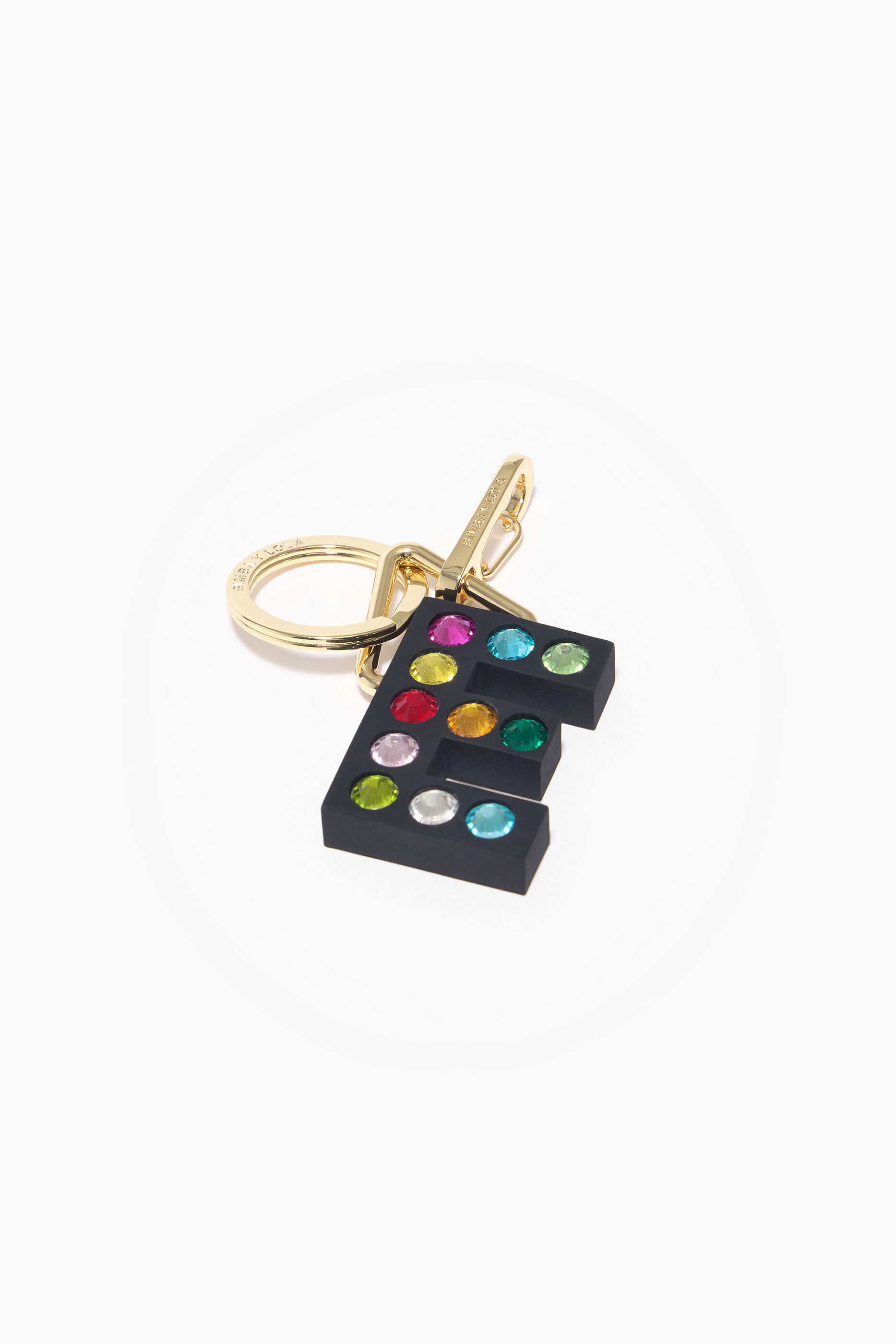 Chaveiro de silicone com a letra E