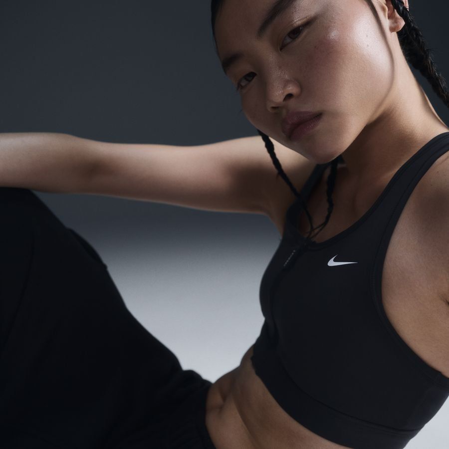 Nike Swoosh Front Zip Women's Mediu BLACK/BLACK/WHITE
