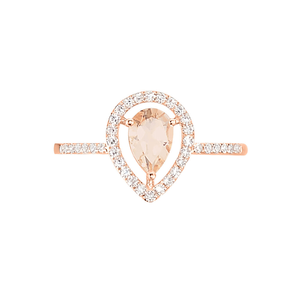 Bague Or Rose Morganite Et Diamant
